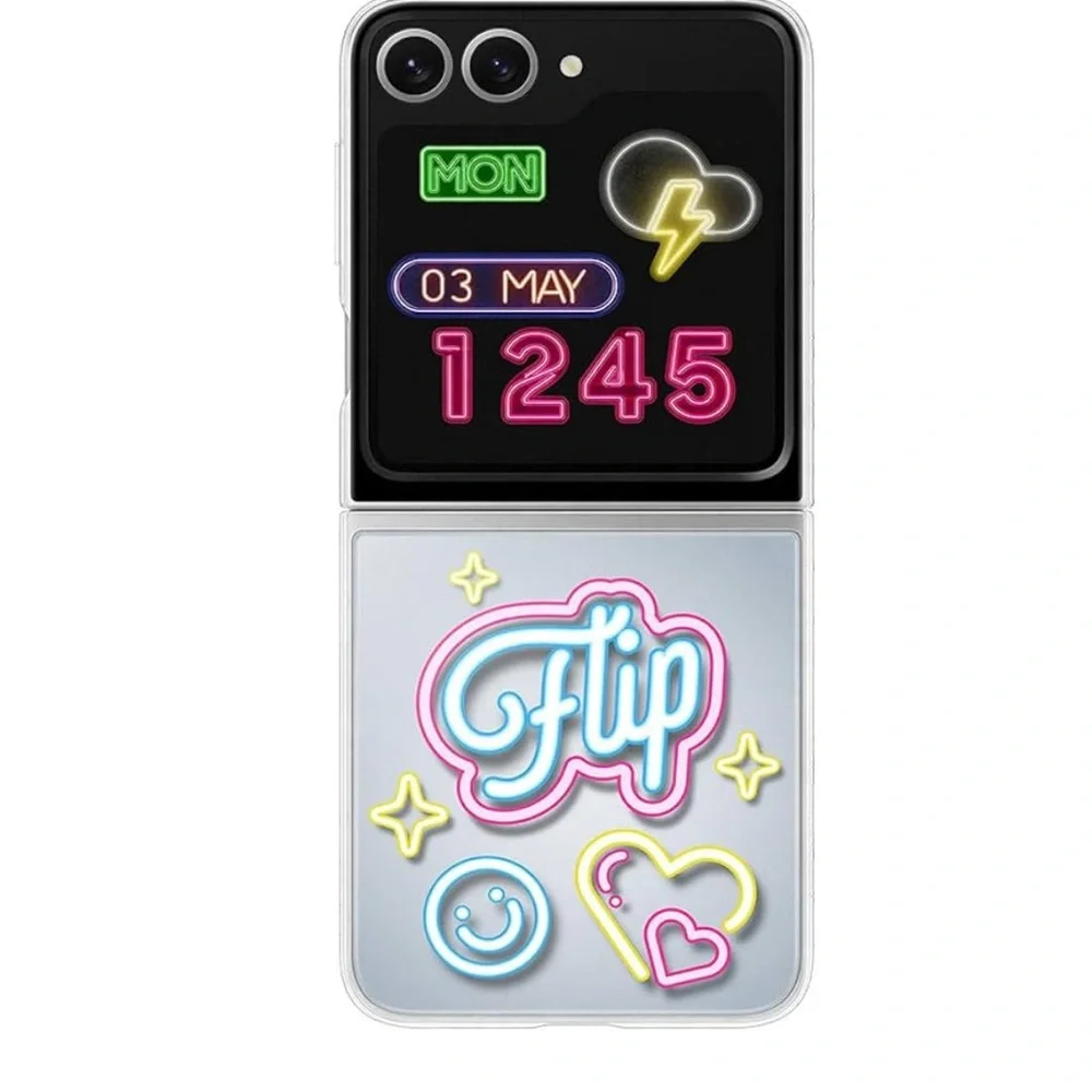 GENUINE Samsung Neon Flipsuit Case Cover for Galaxy Z Flip6 Clear NEW Not Sealed